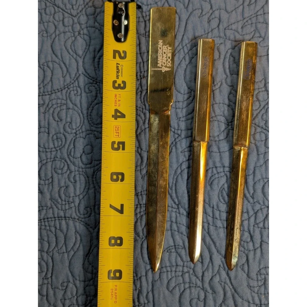 Vintage Brass Letter Opener Lot MCM Desk Accessories American Cancer Society